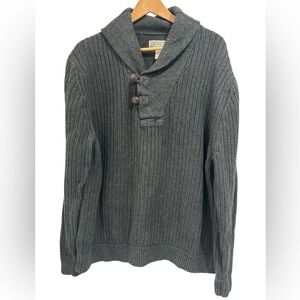 Duluth Men's High Neck Shawl Collar Cotton Wool Blend Infantry Sweater - XL